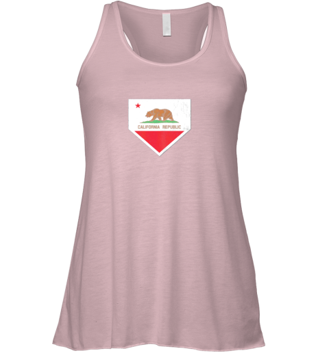 a5ai vintage baseball home plate with california state flag flowy tank 32 front soft pink