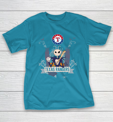 MLB Texas Rangers Baseball Jack Skellington Halloween T-Shirt 7