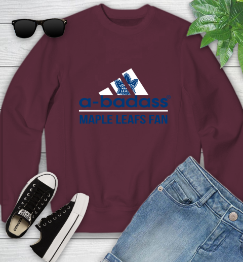 NHL A Badass Toronto Maple Leafs Fan Adidas Hockey Sports Youth Sweatshirt 4