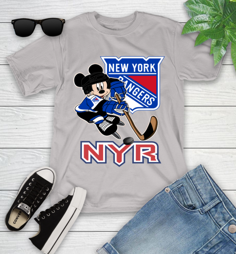 NHL New York Rangers Mickey Mouse Disney Hockey T Shirt Youth T-Shirt 24