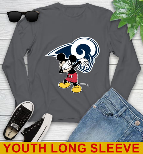 Los Angeles Rams NFL Football Dabbing Mickey Disney Sports Youth Long Sleeve 9