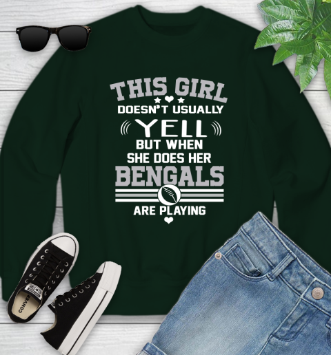 Cincinnati Bengals NFL Football I Yell When My Team Is Playing Youth Sweatshirt 9