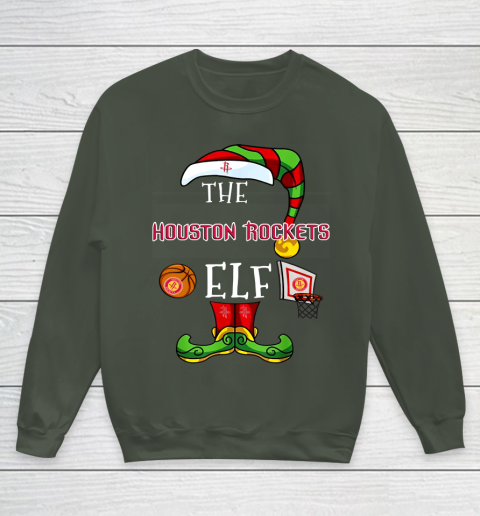 Houston Rockets Christmas ELF Funny NBA Youth Sweatshirt 8