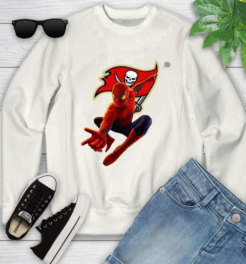 NFL Spider Man Avengers Endgame Football Tampa Bay Buccaneers Youth Sweatshirt