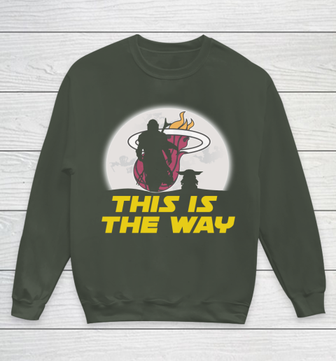 Miami Heat NBA Basketball Star Wars Yoda And Mandalorian This Is The Way Youth Sweatshirt 8