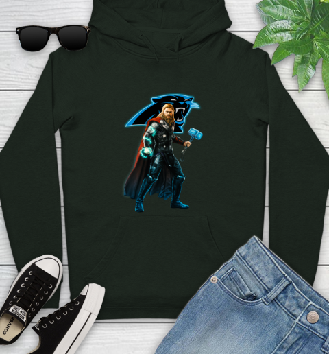 NFL Thor Avengers Endgame Football Carolina Panthers Youth Hoodie 13