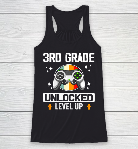 Next Level t shirts 3rd Grade Unlocked Level Up Back To School Third Grade Gamer Racerback Tank