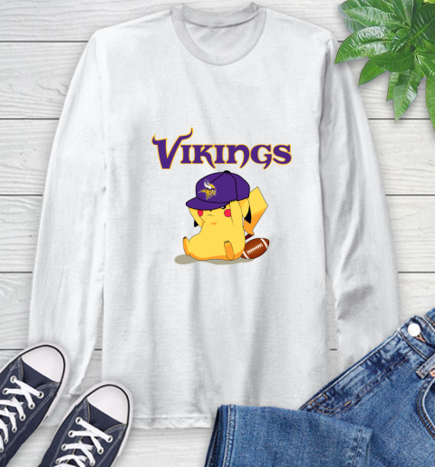 NFL Pikachu Football Sports Minnesota Vikings Long Sleeve T-Shirt