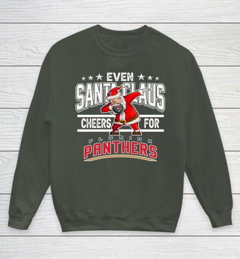 Florida Panthers Even Santa Claus Cheers For Christmas NHL Youth Sweatshirt 8