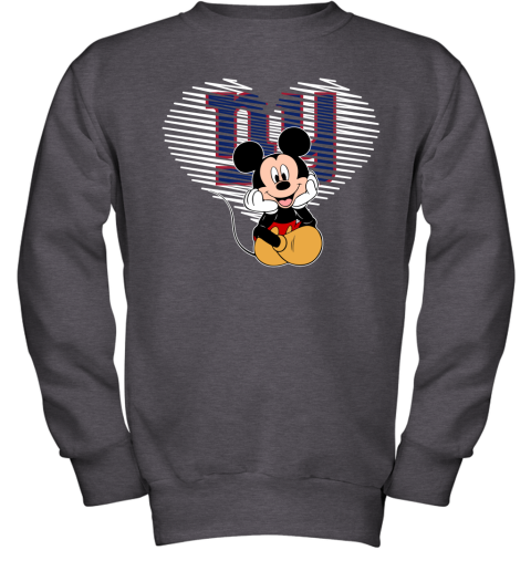 NFL New York Giants The Heart Mickey Mouse Disney Football T Shirt Ek7SWPjzt6Q youth sweatshirt 47 95 151514 front dark heather