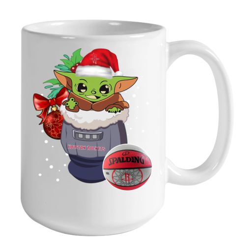 Houston Rockets Christmas Baby Yoda Star Wars Funny Happy NBA Color Changing Mug 15oz 2
