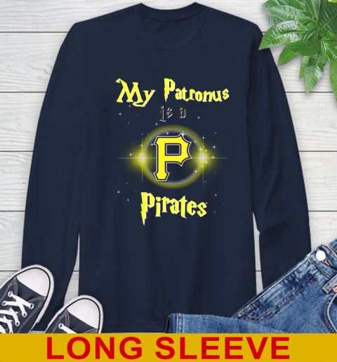 MLB Baseball Harry Potter My Patronus Is A Pittsburgh Pirates Long Sleeve T-Shirt 3