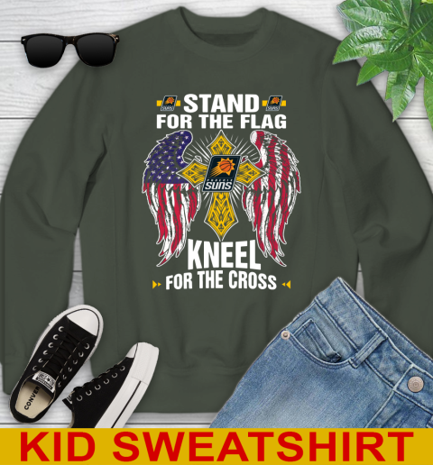 NBA Basketball Phoenix Suns Stand For Flag Kneel For The Cross Shirt Youth Sweatshirt 8