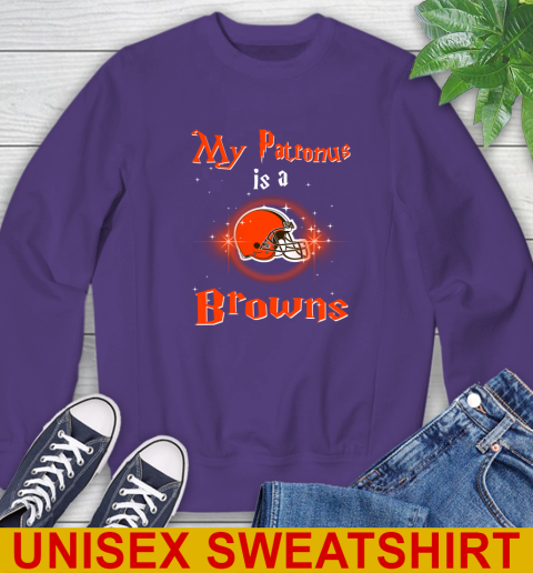 NFL Football Harry Potter My Patronus Is A Cleveland Browns Sweatshirt 4