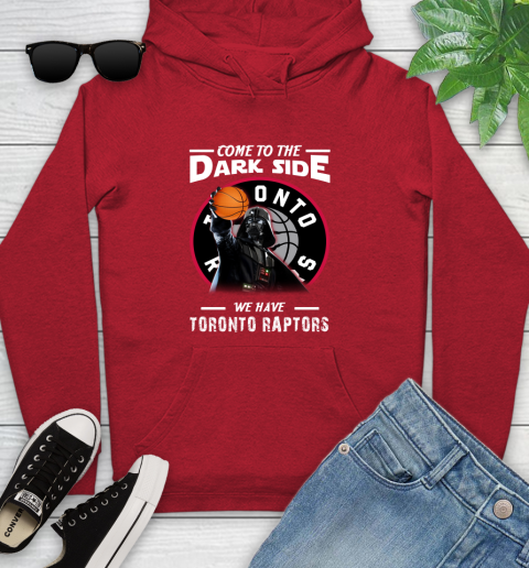 NBA Come To The Dark Side We Have Toronto Raptors Star Wars Darth Vader Basketball Youth Hoodie 12