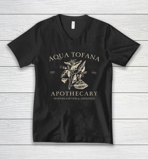 Funny Feminist Aqua Tofana Apothecary Vintage V-Neck T-Shirt