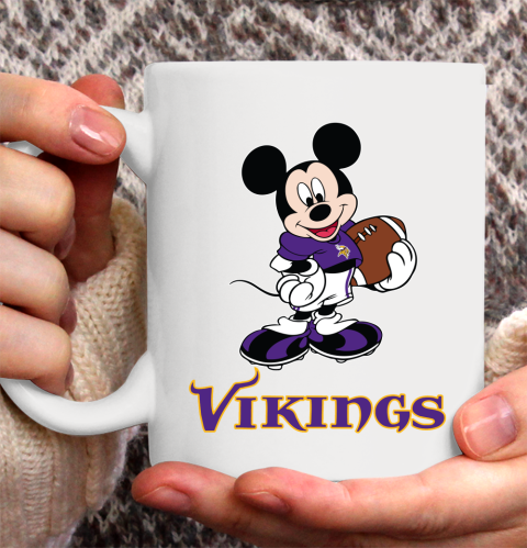 NFL Football Minnesota Vikings Cheerful Mickey Mouse Shirt Ceramic Mug 15oz 2