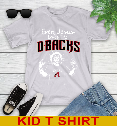 Arizona Diamondbacks MLB Baseball Even Jesus Loves The Dbacks Shirt Youth T-Shirt 4