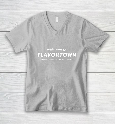 Flavortown Population American Food Gift Taste Buds V-Neck T-Shirt 3