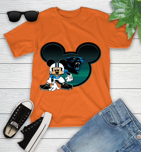 NFL Carolina Panthers Mickey Mouse Disney Football T Shirt Youth T-Shirt 7