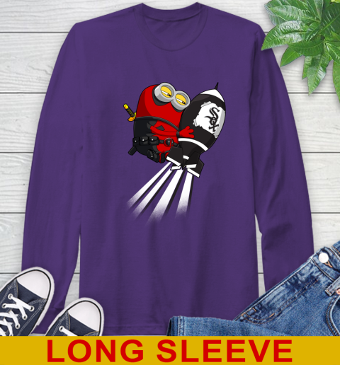 MLB Baseball Chicago White Sox Deadpool Minion Marvel Shirt Long Sleeve T-Shirt 5