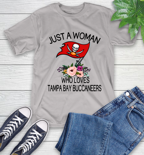NFL Just A Woman Who Loves Tampa Bay Buccaneers Football Sports T-Shirt 12