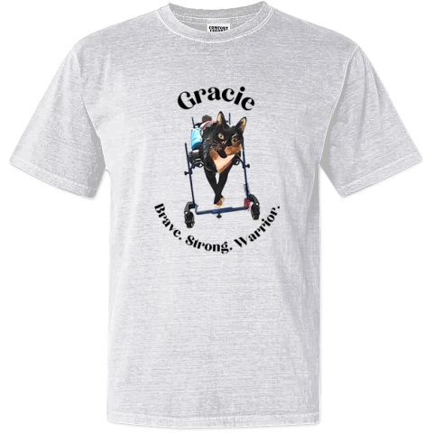 Gracie Cat Brave Strong Warrior Dyed Heavyweight T-Shirt