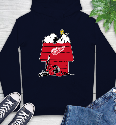 Detroit Red Wings NHL Hockey Snoopy Woodstock The Peanuts Movie Hoodie 4