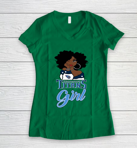 Tennessee Titans Girl NFL Women's V-Neck T-Shirt 5
