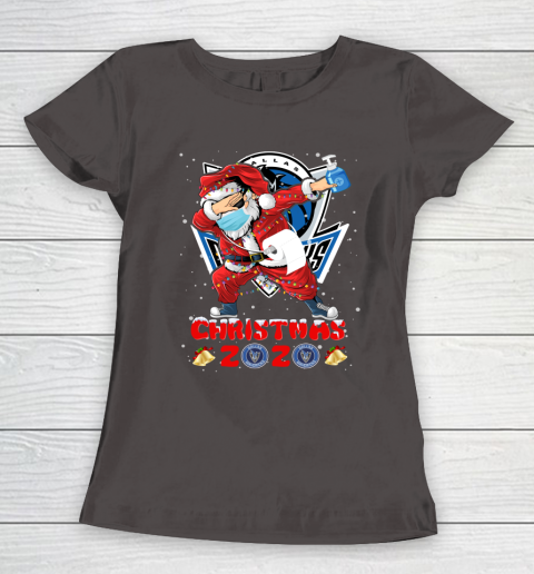 Dallas Mavericks Funny Santa Claus Dabbing Christmas 2020 NBA Women's T-Shirt 7