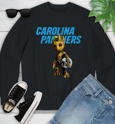 Carolina Panthers NFL Football Groot Marvel Guardians Of The Galaxy Youth Sweatshirt 2