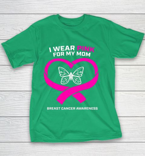 Men Women Kids Wear Pink For My Mom Breast Cancer Awareness Youth T-Shirt 3