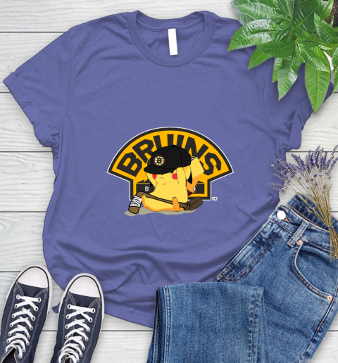 NHL Pikachu Hockey Sports Boston Bruins Women's T-Shirt 11