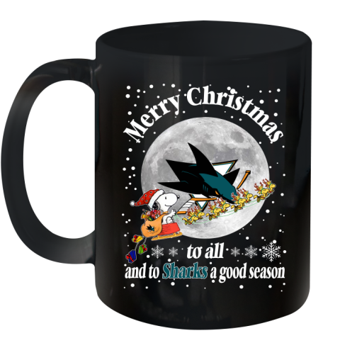 San Jose Sharks Merry Christmas To All And To Sharks A Good Season NHL Hockey Sports Ceramic Mug 11oz