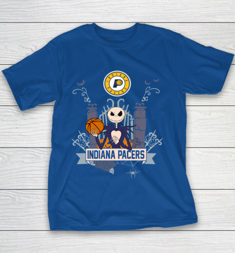 NBA Indiana Pacers Basketball Jack Skellington Halloween Youth T-Shirt 6