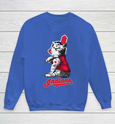 MLB Baseball My Cat Loves Cleveland Indians Youth Sweatshirt 6
