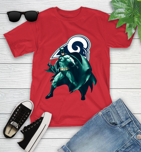 NFL Batman Football Sports Los Angeles Rams Youth T-Shirt 10