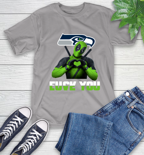 NHL Seattle Seahawks Deadpool Love You Fuck You Football Sports T-Shirt 6