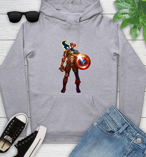 NFL Captain America Marvel Avengers Endgame Football Sports Houston Texans Youth Hoodie 6