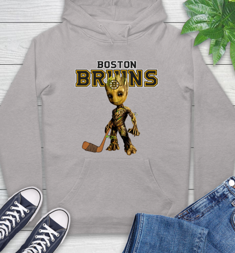 Boston Bruins NHL Hockey Groot Marvel Guardians Of The Galaxy Hoodie 12