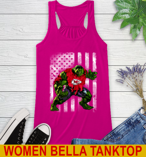 Kansas City Chiefs Hulk Marvel Avengers NFL Football American Flag Racerback Tank 6