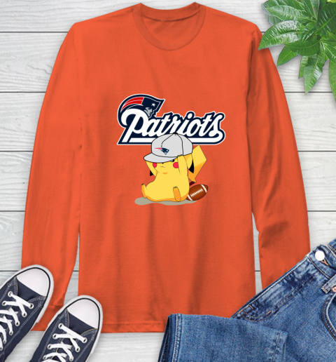 NFL Pikachu Football Sports New England Patriots Long Sleeve T-Shirt 5