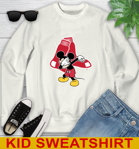 Boston Red Sox MLB Baseball Dabbing Mickey Disney Sports Youth Sweatshirt