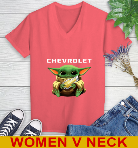 Star Wars Baby Yoda Hugs Chevrolet Car Shirt 78