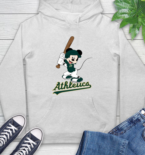 MLB Baseball Oakland Athletics Cheerful Mickey Mouse Shirt Hoodie 2