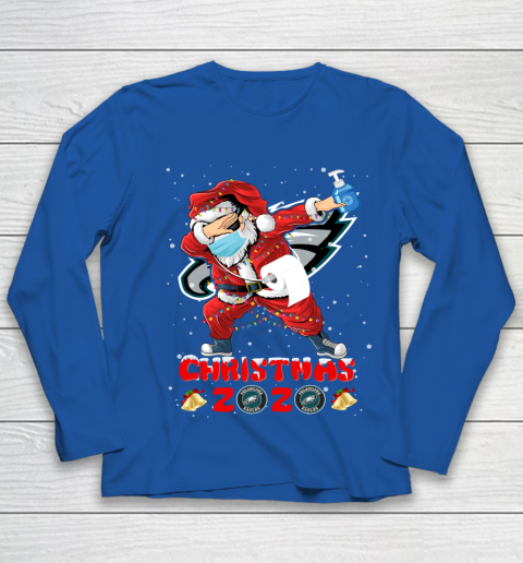 Philadelphia Eagles Funny Santa Claus Dabbing Christmas 2020 NFL Youth Long Sleeve 7