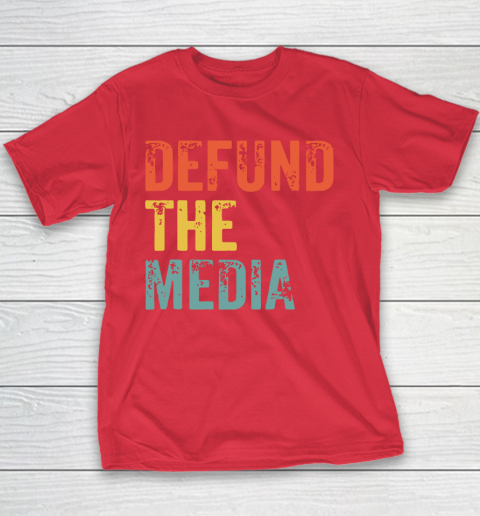 Defund The Media Retro Vintage Youth T-Shirt 9