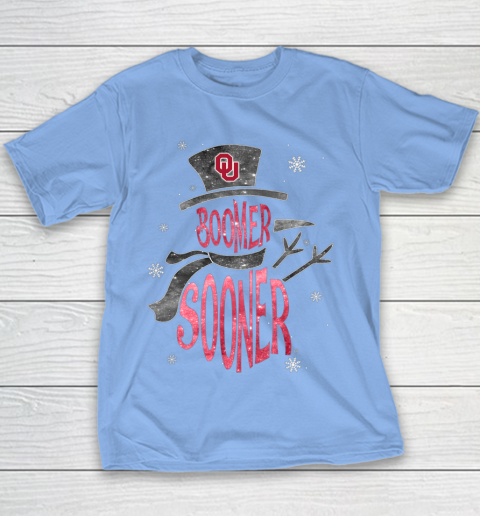 Oklahoma Sooners Christmas Snowman Youth T-Shirt 8