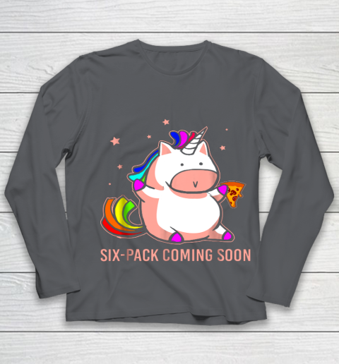 Unicorn Six Pack Funny Cute Shirt Coming Soon Fat Unicorn Youth Long Sleeve 6