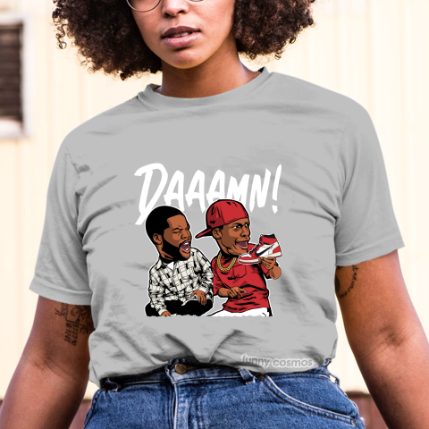 Air Jordan 1 Off White Chicago Matching Sneaker Shirt Daaamn Meme Off White And Red Sneaker Red Tshirt